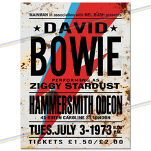 Load image into Gallery viewer, DAVID BOWIE (HAMMERSMITH ODEON) MUSIC METAL SIGNS