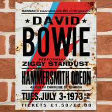 Load image into Gallery viewer, DAVID BOWIE (HAMMERSMITH ODEON) MUSIC METAL SIGNS