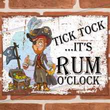Load image into Gallery viewer, RUM O' CLOCK METAL SIGNS