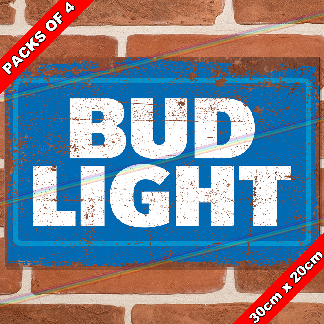 BUD LIGHT (LOGO) 30cm x 20cm METAL SIGNS