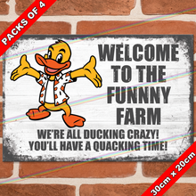 Load image into Gallery viewer, FUNNY FARM 30cm x 20cm METAL SIGNS
