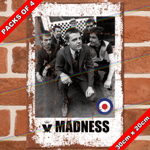 Load image into Gallery viewer, MADNESS 30cm x 20cm MUSIC METAL SIGNS
