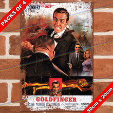Load image into Gallery viewer, JAMES BOND 007 (GOLDFINGER - 1964) 30cm x 20cm MOVIE METAL SIGNS

