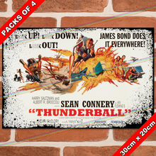 Load image into Gallery viewer, JAMES BOND 007 (THUNDERBALL - 1965) 30cm x 20cm MOVIE METAL SIGNS
