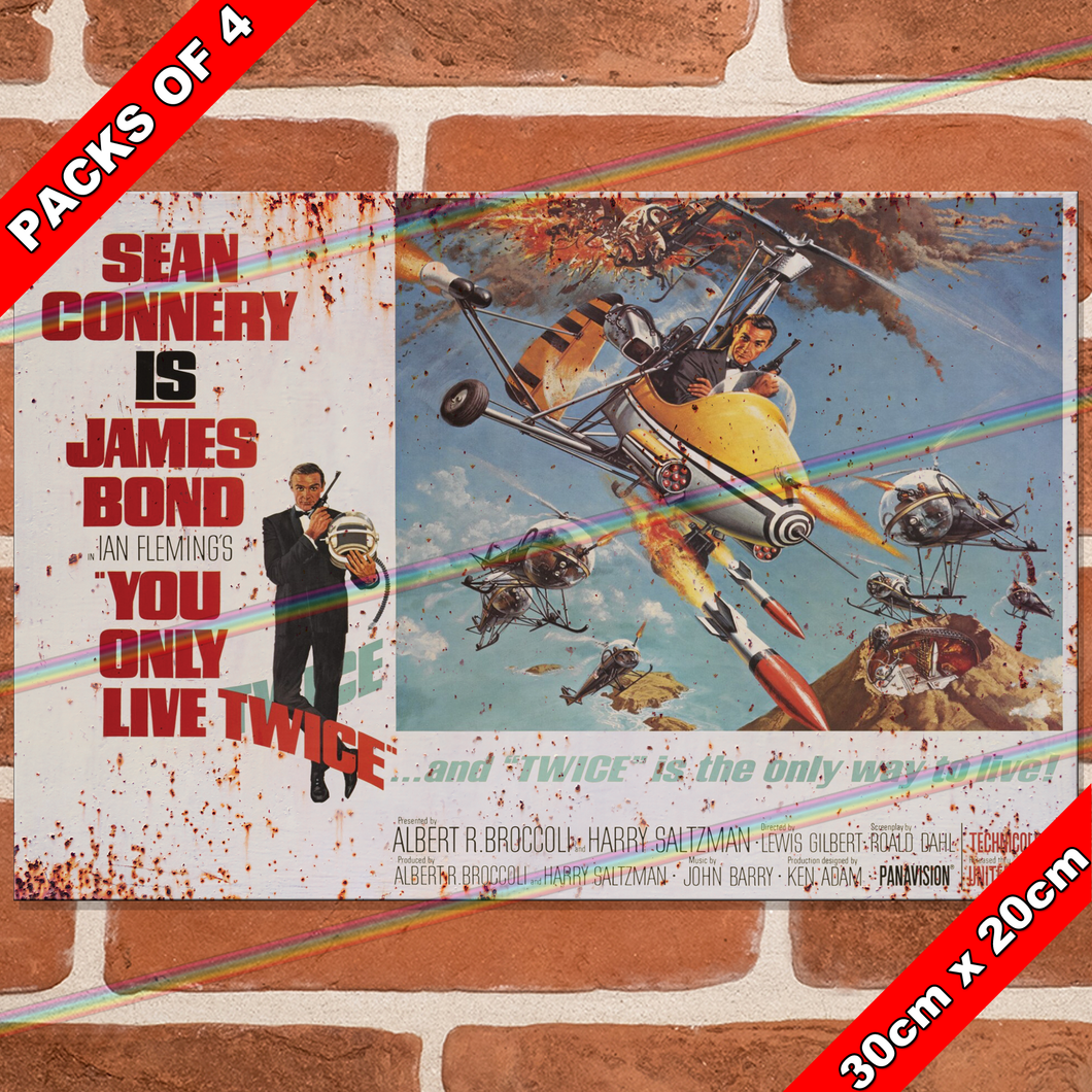 JAMES BOND 007 (YOU ONLY LIVE TWICE - 1967) 30cm x 20cm MOVIE METAL SIGNS