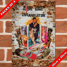 Load image into Gallery viewer, JAMES BOND 007 (LIVE AND LET DIE - 1973) 30cm x 20cm MOVIE METAL SIGNS
