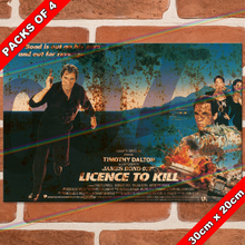 Load image into Gallery viewer, JAMES BOND 007 (LICENCE TO KILL - 1989) 30cm x 20cm MOVIE METAL SIGNS

