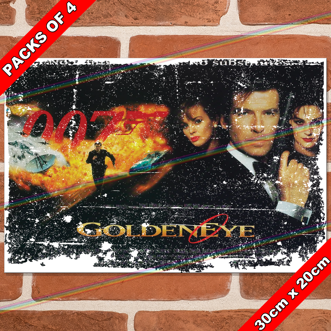 JAMES BOND 007 (GOLDENEYE - 1995) 30cm x 20cm MOVIE METAL SIGNS