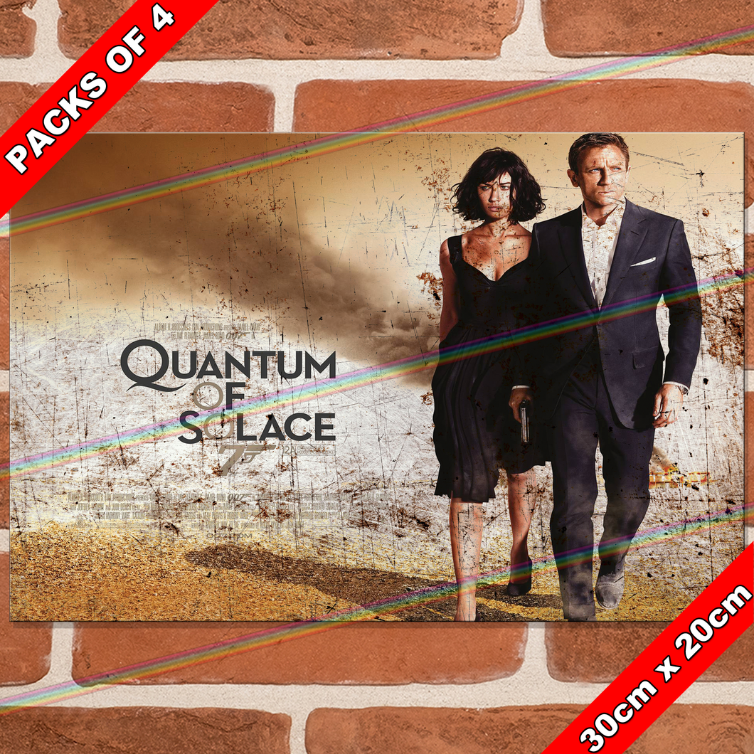 JAMES BOND 007 (QUANTUM OF SOLACE - 2008) 30cm x 20cm MOVIE METAL SIGNS