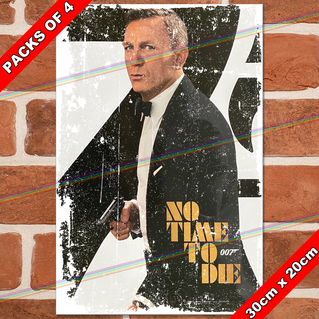 JAMES BOND 007 (NO TIME TO DIE - 2021) 30cm x 20cm MOVIE METAL SIGNS