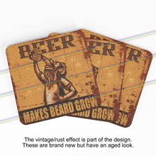 Load image into Gallery viewer, BEER MAKES BEARD GROW COASTERS
