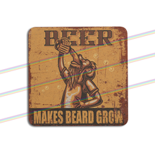 Load image into Gallery viewer, BEER MAKES BEARD GROW COASTERS
