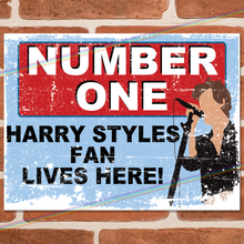 Load image into Gallery viewer, HARRY STYLES - NUMBER ONE FAN METAL SIGNS
