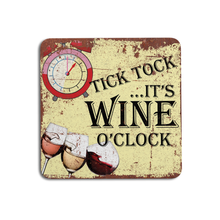 Load image into Gallery viewer, WINE O&#39; CLOCK COASTERS
