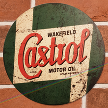 Load image into Gallery viewer, CASTROL MOTOR OIL CIRCLE WOOD SIGNS
