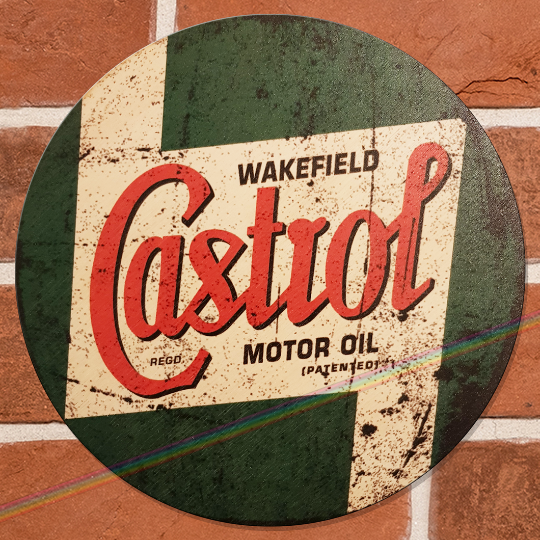 CASTROL MOTOR OIL CIRCLE WOOD SIGNS