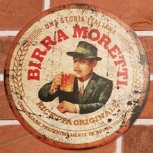 Load image into Gallery viewer, BIRRA MORETTI CIRCLE WOOD SIGNS
