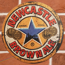 Load image into Gallery viewer, NEWCASTLE BROWN ALE CIRCLE WOOD SIGNS
