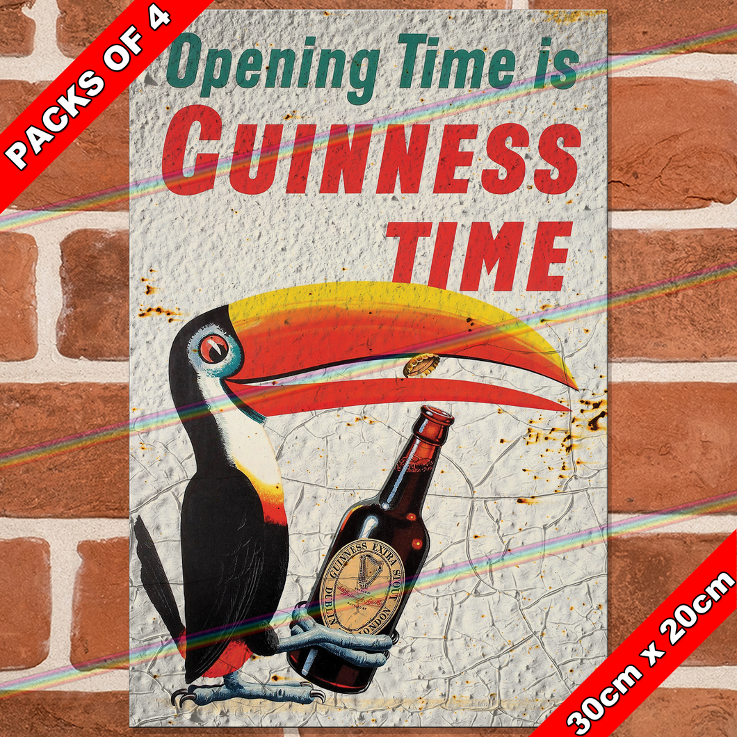 GUINNESS (OPENING TIME) 30cm x 20cm METAL SIGNS