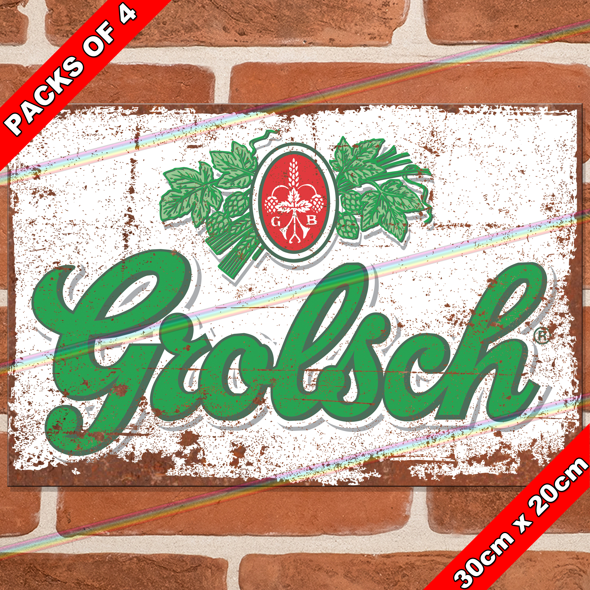 GROLSCH (LOGO) 30cm x 20cm METAL SIGNS WHOLESALE UK – Wholesale Metal Signs