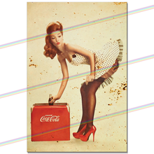 Load image into Gallery viewer, COCA COLA PINUP GIRL 30cm x 20cm METAL SIGNS
