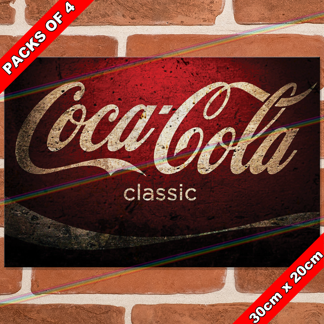 COCA COLA CLASSIC 30cm x 20cm METAL SIGNS