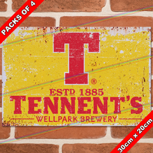Load image into Gallery viewer, TENNENT&#39;S (LOGO) 30cm x 20cm METAL SIGNS
