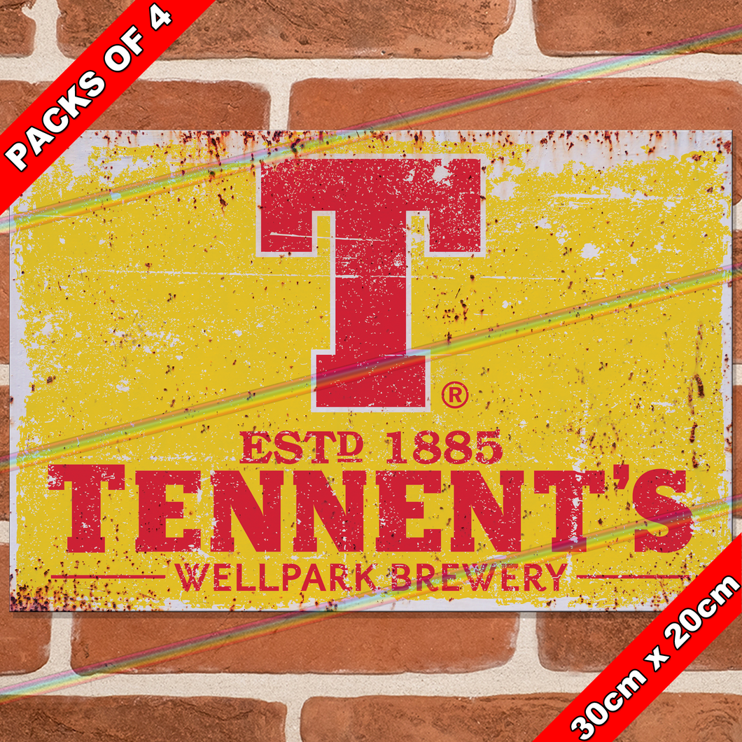 TENNENT'S (LOGO) 30cm x 20cm METAL SIGNS