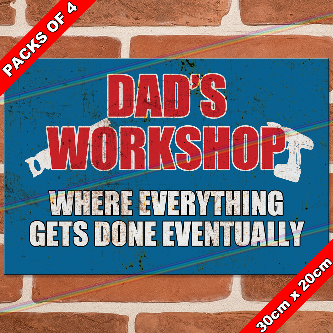 DADS WORKSHOP 30cm x 20cm METAL SIGNS