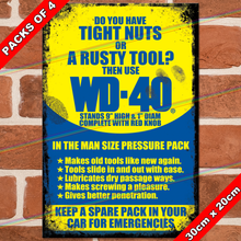Load image into Gallery viewer, WD-40 30cm x 20cm METAL SIGNS
