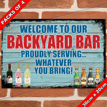 Load image into Gallery viewer, BACKYARD BAR 30cm x 20cm METAL SIGNS
