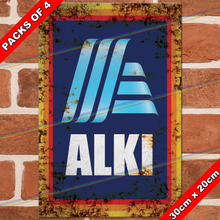 Load image into Gallery viewer, ALKI (ALDI PARODY) 30cm x 20cm METAL SIGNS
