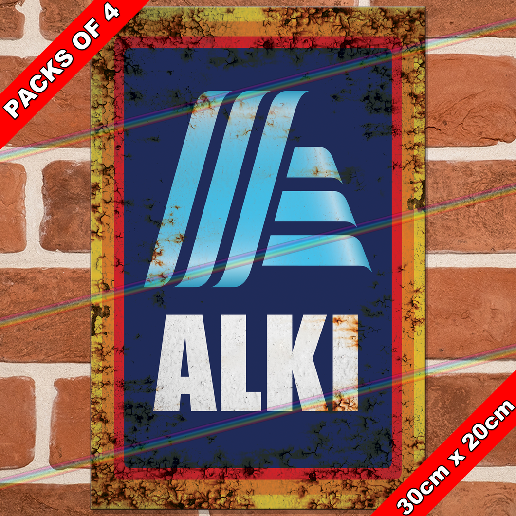 ALKI (ALDI PARODY) 30cm x 20cm METAL SIGNS