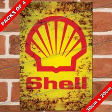 Load image into Gallery viewer, SHELL (LOGO) 30cm x 20cm METAL SIGNS
