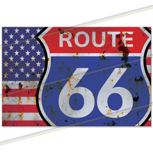 Load image into Gallery viewer, ROUTE 66 (USA FLAG) 30cm x 20cm METAL SIGNS
