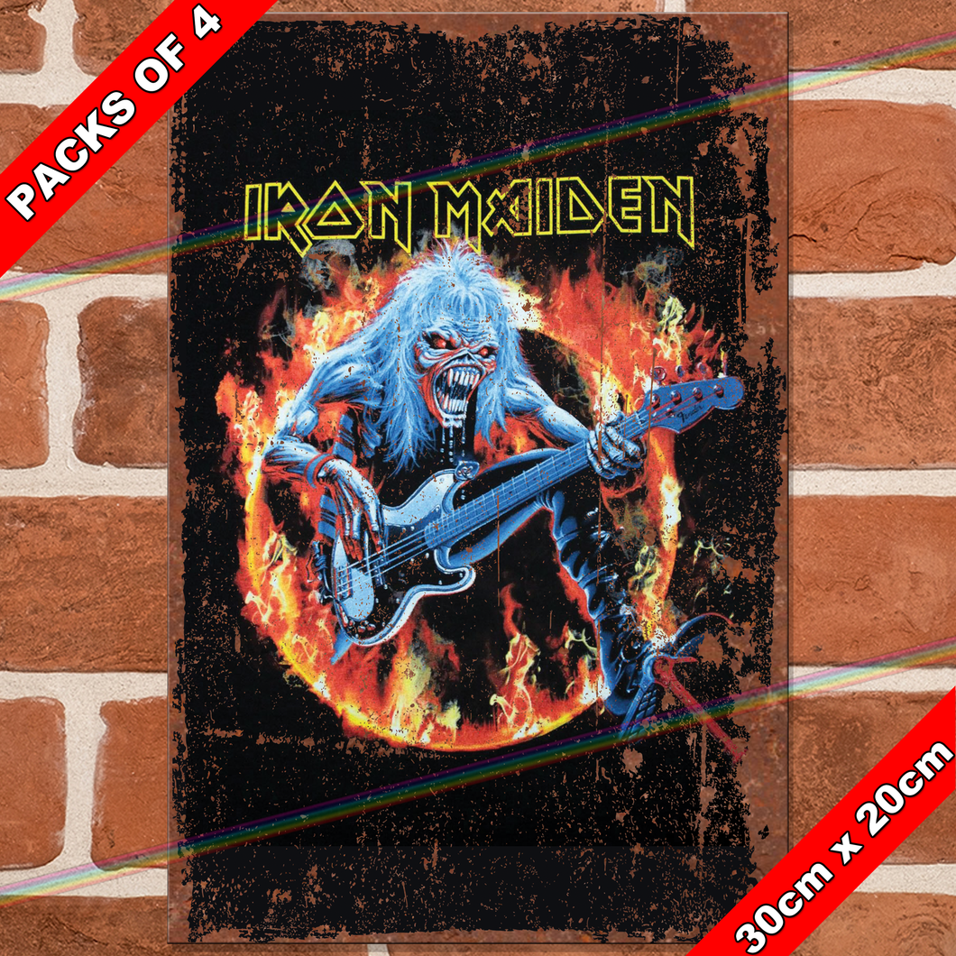 IRON MAIDEN (GUITARIST) 30cm x 20cm MUSIC METAL SIGNS