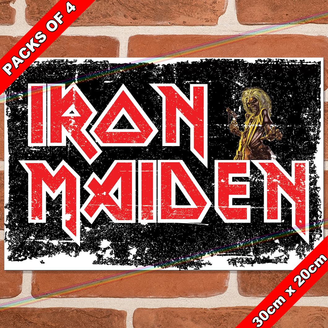 IRON MAIDEN (LOGO) 30cm x 20cm MUSIC METAL SIGNS