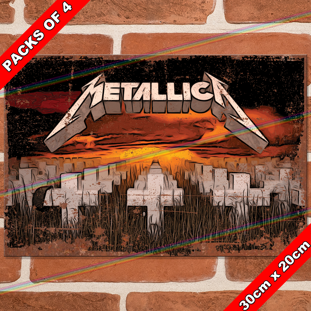 METALLICA (GRAVEYARD) 30cm x 20cm MUSIC METAL SIGNS