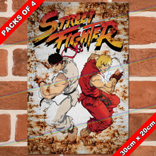 Load image into Gallery viewer, STREET FIGHTER (RYU &amp; KEN) 30cm x 20cm METAL SIGNS
