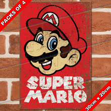 Load image into Gallery viewer, SUPER MARIO (MARIO) 30cm x 20cm METAL SIGNS
