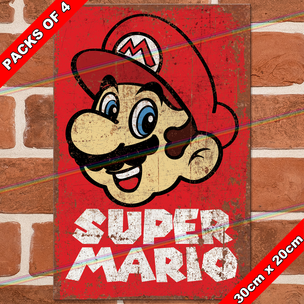 SUPER MARIO (MARIO) 30cm x 20cm METAL SIGNS