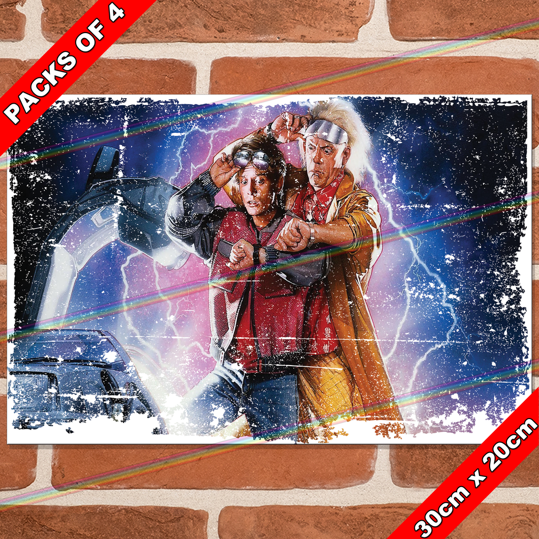 BACK TO THE FUTURE (MARTY & DOC) 30cm x 20cm MOVIE METAL SIGNS