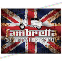 Load image into Gallery viewer, LAMBRETTA (GB FLAG) METAL SIGNS
