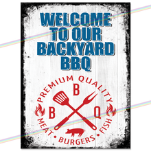 Load image into Gallery viewer, BACKYARD BBQ METAL SIGNS
