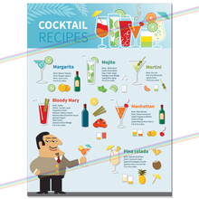 Load image into Gallery viewer, COCKTAIL RECIPES METAL SIGNS
