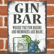 Load image into Gallery viewer, GIN BAR METAL SIGNS
