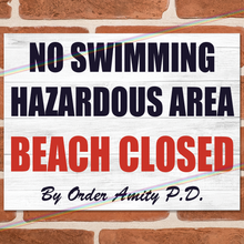 Load image into Gallery viewer, NO SWIMMING JAWS MOVIE METAL SIGNS
