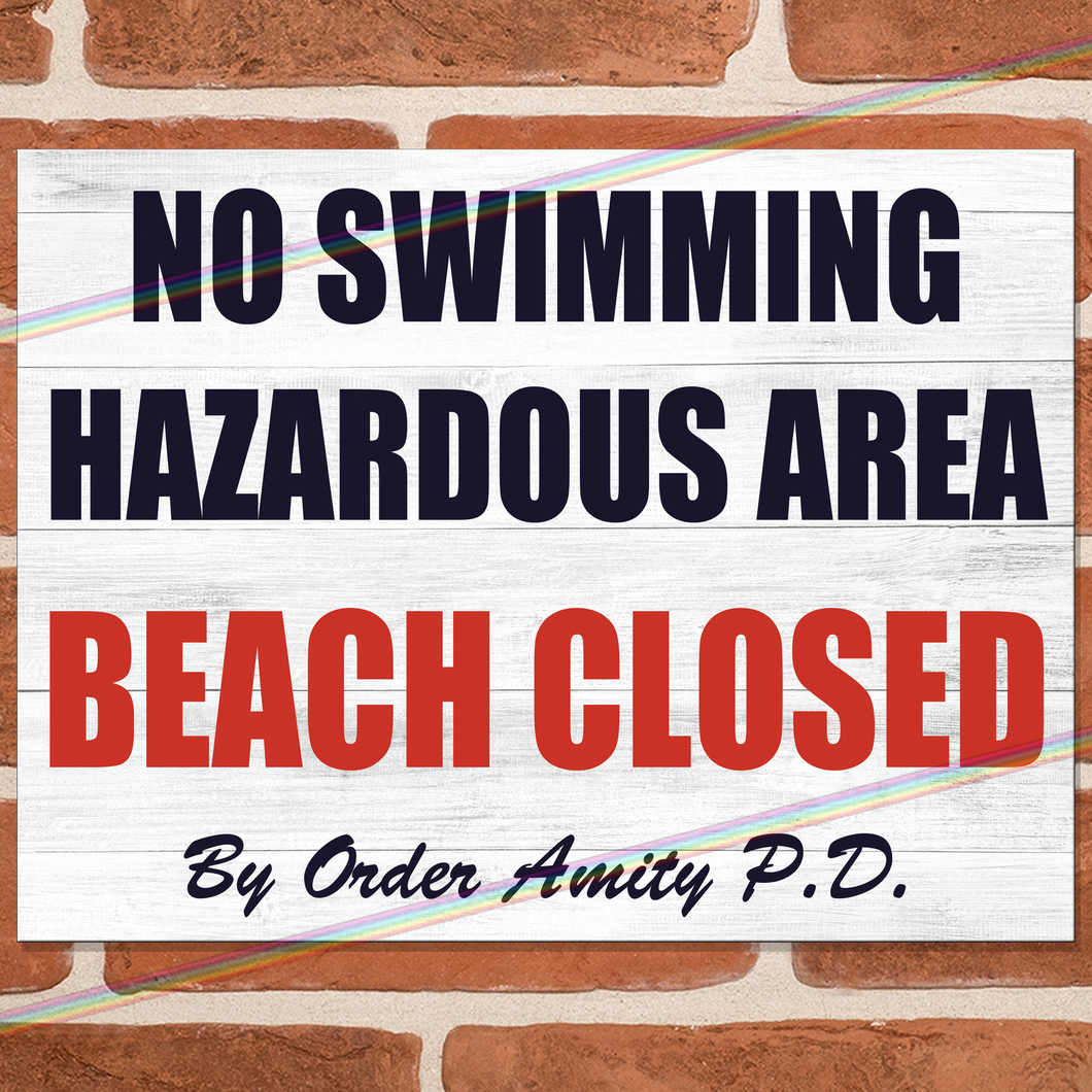 NO SWIMMING JAWS MOVIE METAL SIGNS