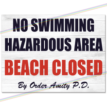 Load image into Gallery viewer, NO SWIMMING JAWS MOVIE METAL SIGNS
