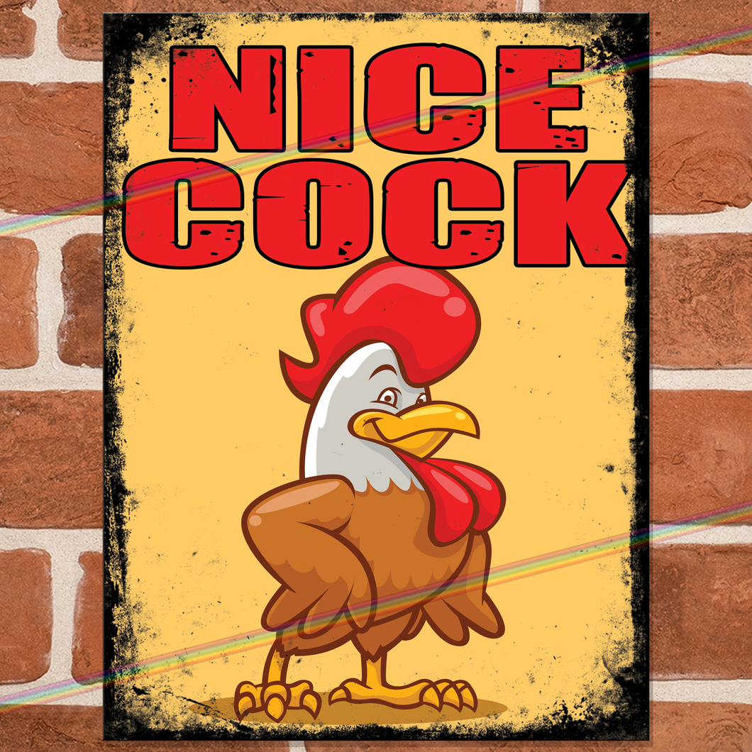 NICE COCK METAL SIGNS